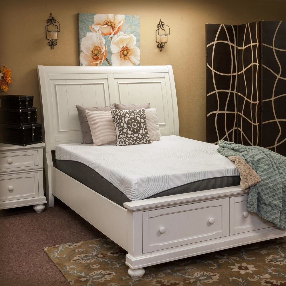 Matelas en mousse à mémoire de forme Harmony by Integrity Bedding Sleep-o-nomics 10 pouces California King size - Blanc cassé