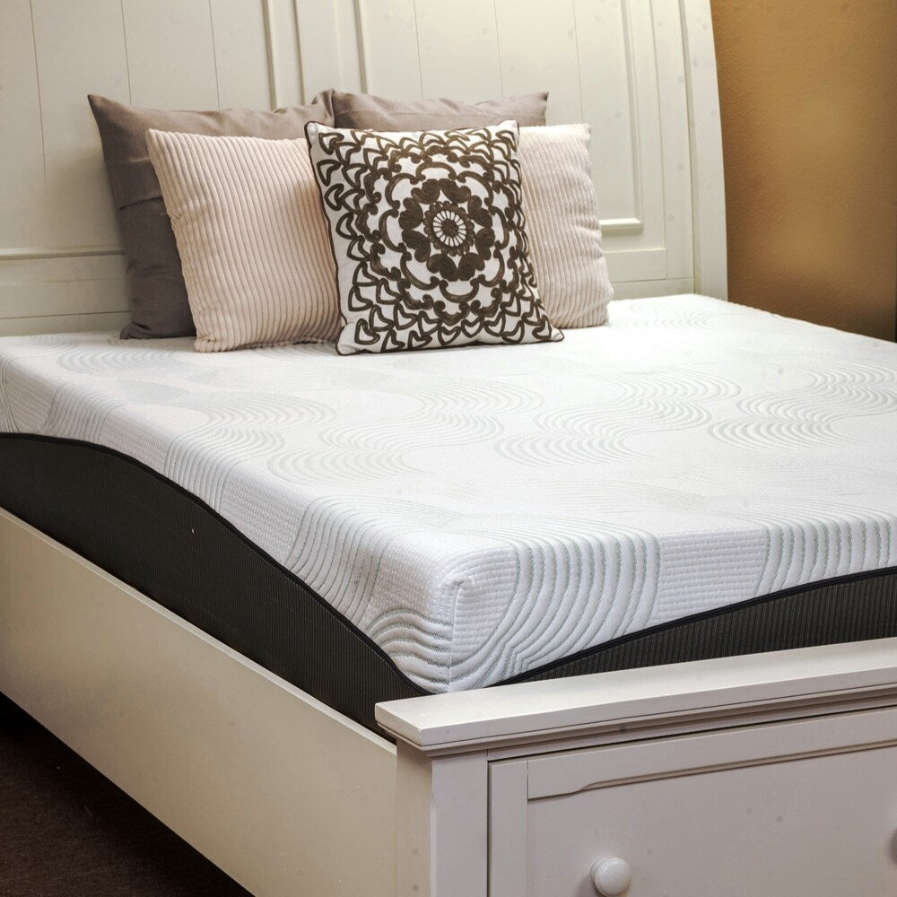 Matelas en mousse à mémoire de forme Harmony by Integrity Bedding Sleep-o-nomics 10 pouces California King size - Blanc cassé