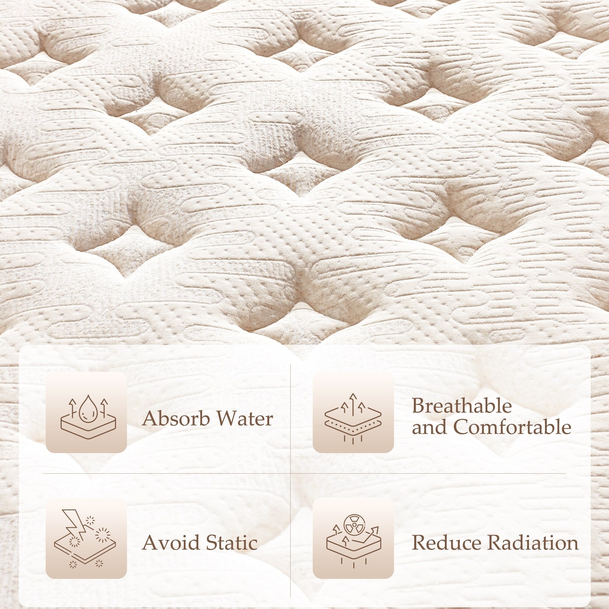 Matelas hybride de luxe en mousse à mémoire de forme de 12 pouces de qualité supérieure