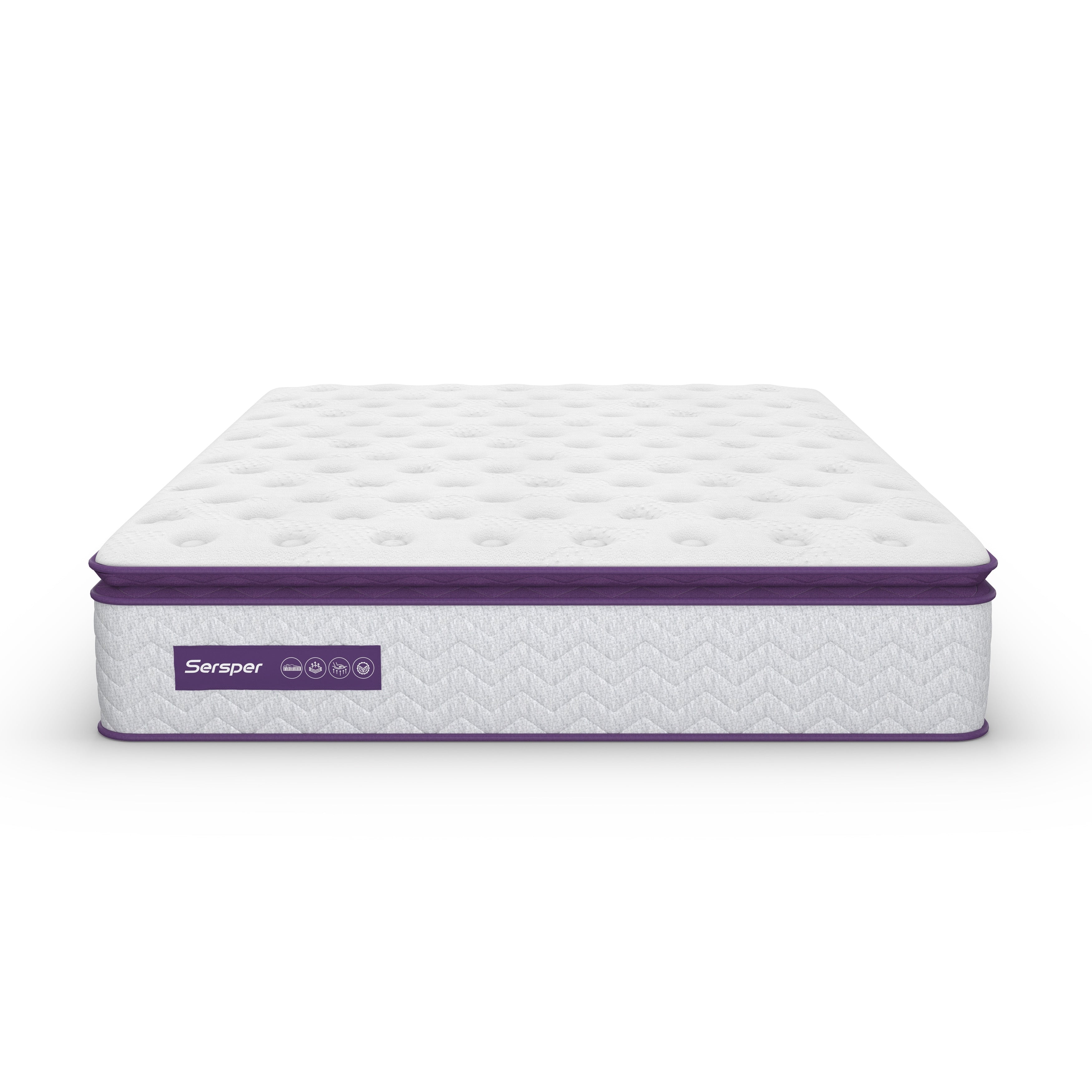 Matelas hybride à ressorts ensachés et mousse à mémoire de forme de 10 pouces, matelas à plateau-coussin