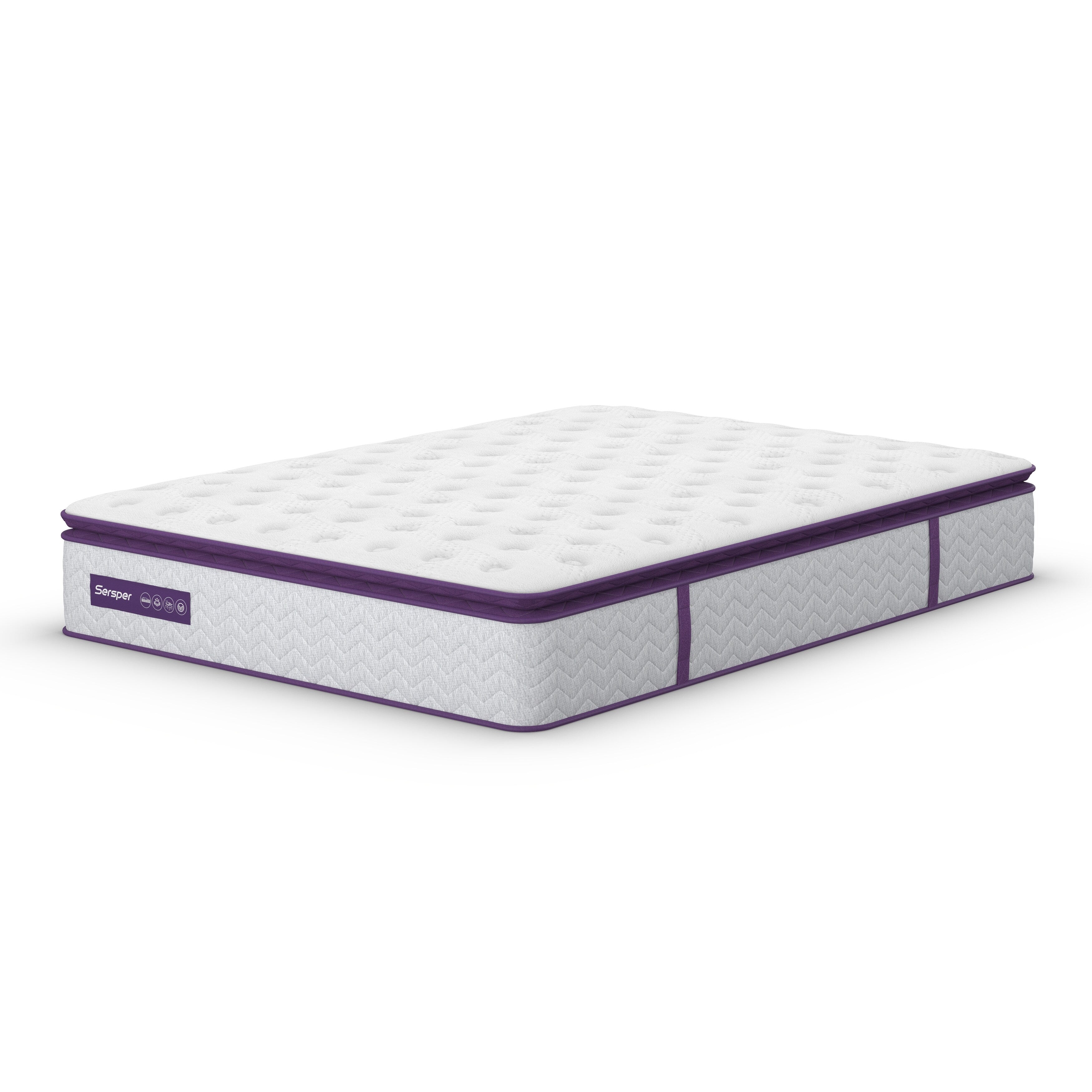 Matelas hybride à ressorts ensachés et mousse à mémoire de forme de 10 pouces, matelas à plateau-coussin