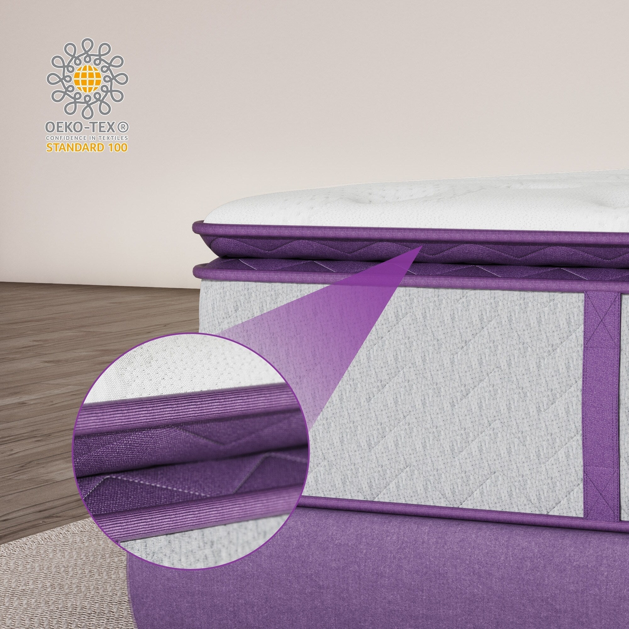 Matelas hybride à ressorts ensachés et mousse à mémoire de forme de 10 pouces, matelas à plateau-coussin