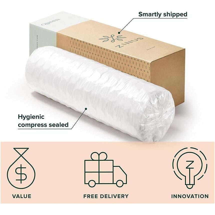 Matelas hybride Zinus 6 pouces en mousse et ressorts pour lits superposés, lits gigognes et lits de jour.