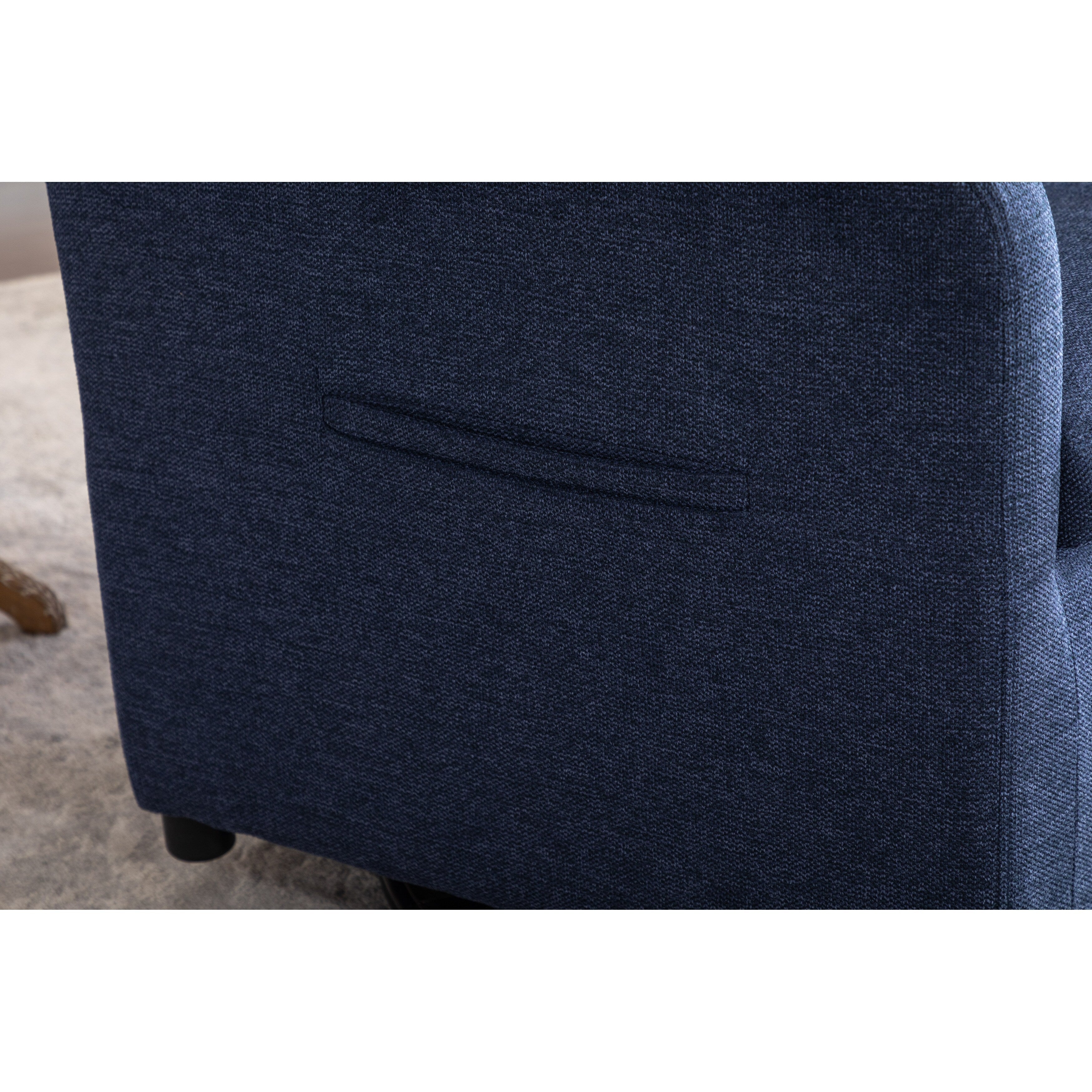 022-Fauteuil à bascule pivotant en tissu de lin Gilder Chair avec poche