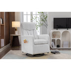022-Fauteuil à bascule pivotant en tissu de lin Gilder Chair avec poche