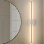 Applique murale linéaire moderne à 1 ampoule, noire/dorée/nickel, à LED, à intensité variable, pour salle de bain