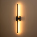 Applique murale linéaire moderne à 1 ampoule, noire/dorée/nickel, à LED, à intensité variable, pour salle de bain