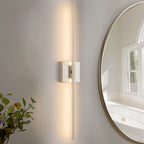 Applique murale linéaire moderne à 1 ampoule, noire/dorée/nickel, à LED, à intensité variable, pour salle de bain