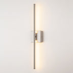 Applique murale linéaire moderne à 1 ampoule, noire/dorée/nickel, à LED, à intensité variable, pour salle de bain