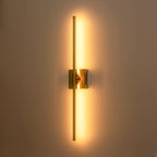 Applique murale linéaire moderne à 1 ampoule, noire/dorée/nickel, à LED, à intensité variable, pour salle de bain