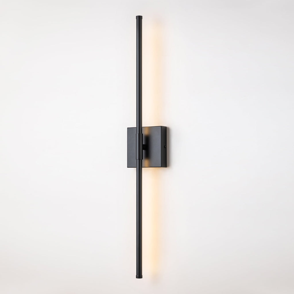 Applique murale linéaire moderne à 1 ampoule, noire/dorée/nickel, à LED, à intensité variable, pour salle de bain