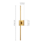 Applique murale linéaire moderne à 1 ampoule, noire/dorée/nickel, à LED, à intensité variable, pour salle de bain