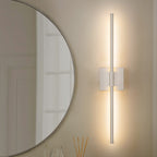 Applique murale linéaire moderne à 1 ampoule, noire/dorée/nickel, à LED, à intensité variable, pour salle de bain