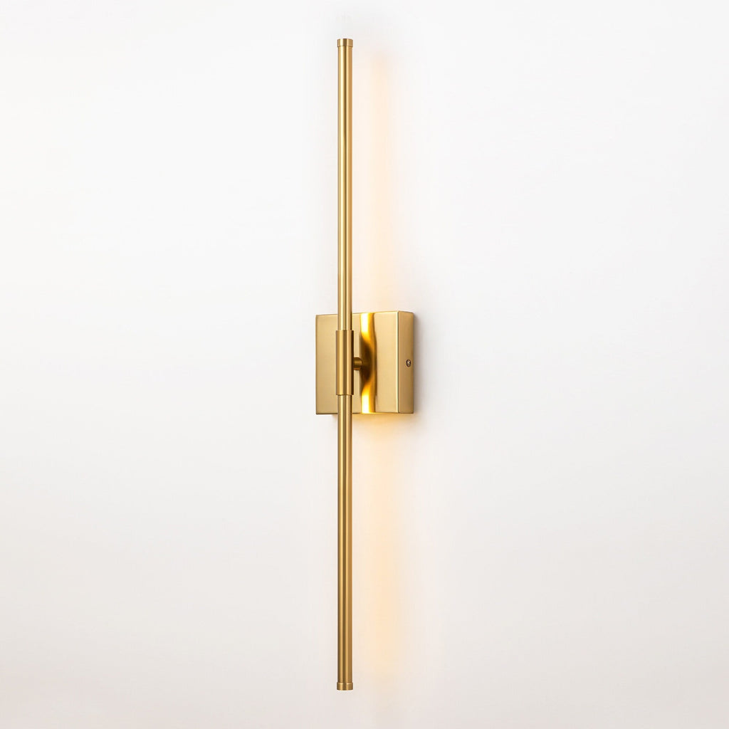 Applique murale linéaire moderne à 1 ampoule, noire/dorée/nickel, à LED, à intensité variable, pour salle de bain
