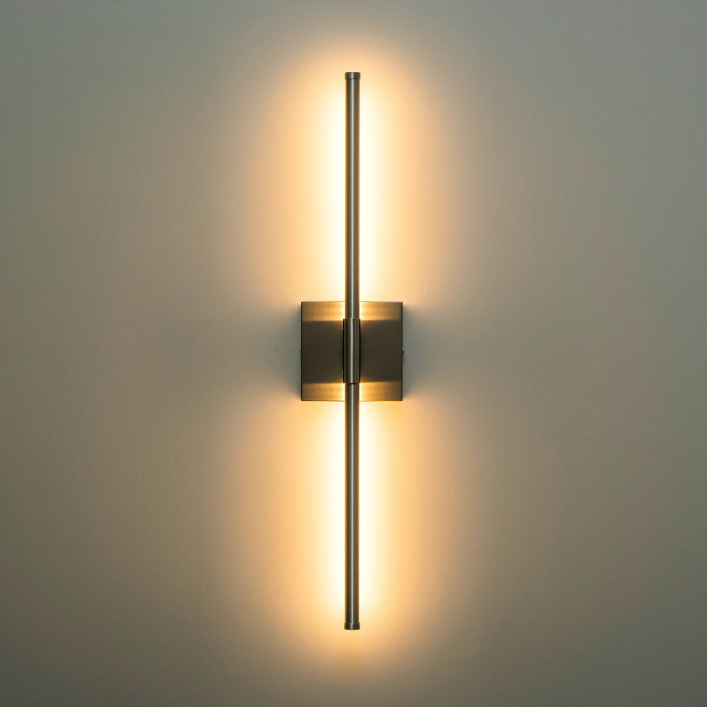 Applique murale linéaire moderne à 1 ampoule, noire/dorée/nickel, à LED, à intensité variable, pour salle de bain