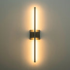 Applique murale linéaire moderne à 1 ampoule, noire/dorée/nickel, à LED, à intensité variable, pour salle de bain