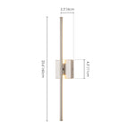 Applique murale linéaire moderne à 1 ampoule, noire/dorée/nickel, à LED, à intensité variable, pour salle de bain