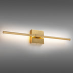 Applique murale linéaire moderne à 1 ampoule, noire/dorée/nickel, à LED, à intensité variable, pour salle de bain