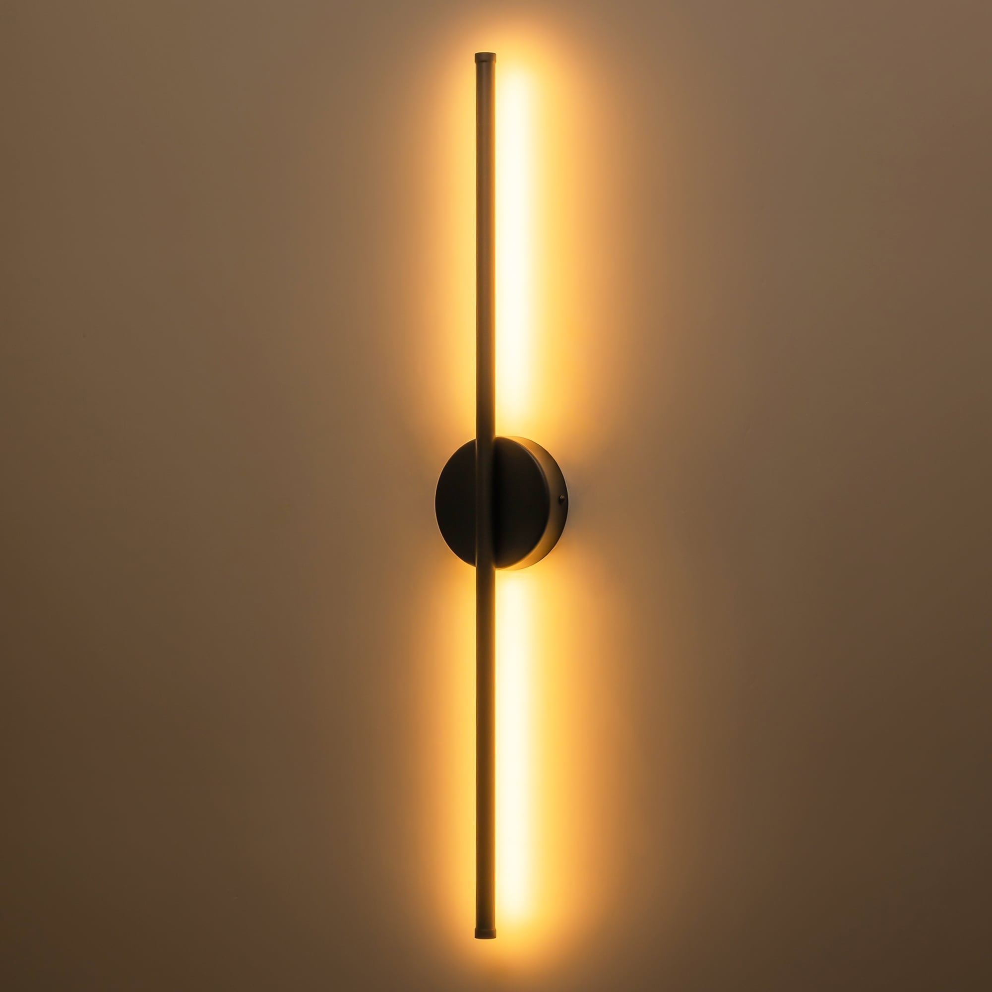 Applique murale linéaire moderne à 1 ampoule, noire/dorée/nickel, à LED, à intensité variable, pour salle de bain