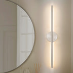 Applique murale linéaire moderne à 1 ampoule, noire/dorée/nickel, à LED, à intensité variable, pour salle de bain