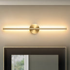 Applique murale linéaire moderne à 1 ampoule, noire/dorée/nickel, à LED, à intensité variable, pour salle de bain