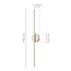 Applique murale linéaire moderne à 1 ampoule, noire/dorée/nickel, à LED, à intensité variable, pour salle de bain