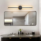 Applique murale linéaire moderne à 1 ampoule, noire/dorée/nickel, à LED, à intensité variable, pour salle de bain
