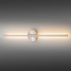 Applique murale linéaire moderne à 1 ampoule, noire/dorée/nickel, à LED, à intensité variable, pour salle de bain