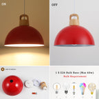 Luminaire suspendu moderne à 1 lumière avec interrupteur enfichable pour îlot de cuisine