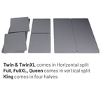 Planche de couchage entièrement assemblée de 1,5 pouce pour support de matelas/lit, lot de 2 - Gris