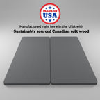 Planche de couchage entièrement assemblée de 1,5 pouce pour support de matelas/lit, lot de 2 - Gris