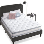 Matelas hybride matelassé Comfort Support de 10 pouces, ressorts ensachés pour une isolation optimale des mouvements, soutien des bords, Queen, blanc