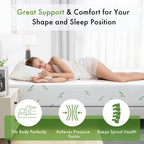 Matelas en mousse à mémoire de forme avec gel rafraîchissant (25 cm) / Mousse à gel rafraîchissante / Soulagement de la pression / Certifié CertiPUR-US / Lit-en-boîte