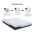 Matelas en mousse à mémoire de forme 10 pouces, matelas dans une boîte, mousse à mémoire de forme infusée de gel et de charbon de bambou
