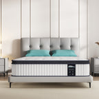 Matelas hybride 10 pouces, matelas à ressorts ensachés en mousse à mémoire de forme, confort moyen, lits simples, doubles et queen size - Blanc