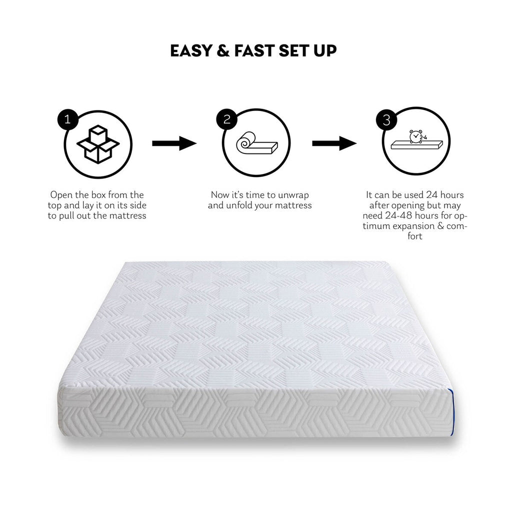 Matelas Queen en mousse à mémoire de forme de 10 pouces, infusé de gel blanc, de thé vert et de gel rafraîchissant