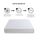 Matelas Queen en mousse à mémoire de forme de 10 pouces, infusé de gel blanc, de thé vert et de gel rafraîchissant