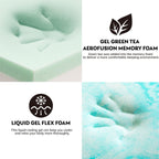 Matelas Queen en mousse à mémoire de forme de 10 pouces, infusé de gel blanc, de thé vert et de gel rafraîchissant