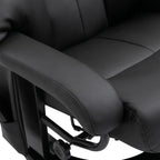Fauteuil de massage à vibrations à 10 points, pivotant et inclinable, en cuir PU, avec dossier réglable, repose-pieds et télécommande