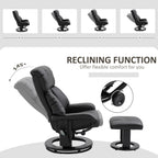 Fauteuil de massage à vibrations à 10 points, pivotant et inclinable, en cuir PU, avec dossier réglable, repose-pieds et télécommande