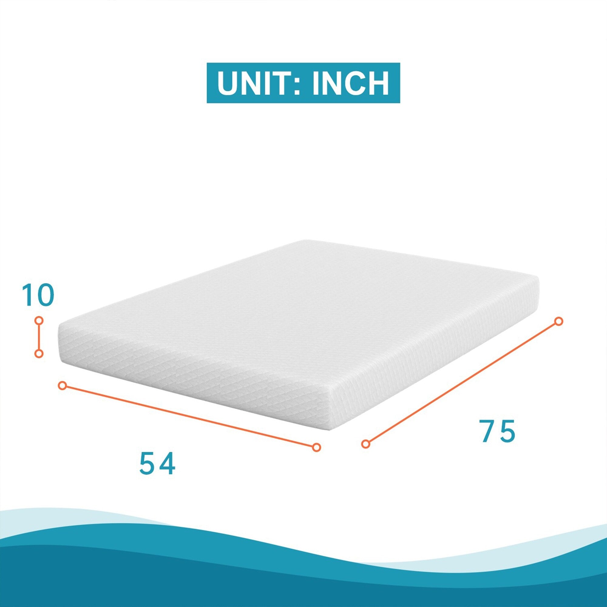 Matelas en mousse à mémoire de forme infusée de gel de 10 po