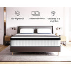 Matelas hybride à ressorts ensachés et plateau-coussin pour lit simple, 10 po, en mousse viscoélastique et gel de taille moyenne