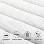 Matelas hybride à ressorts ensachés et plateau-coussin pour lit simple, 10 po, en mousse viscoélastique et gel de taille moyenne