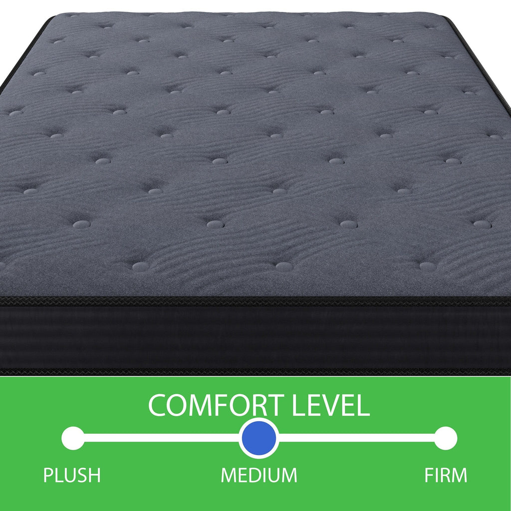 Matelas à ressorts ensachés de 10 po avec mousse haute densité