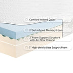 Matelas en mousse à mémoire de forme mi-ferme COOL de 12 pouces avec 2 oreillers Queen