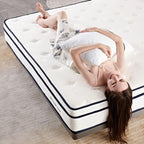 Matelas à ressorts indépendants ensachés en mousse à mémoire de forme de 10 pouces, livré dans une boîte