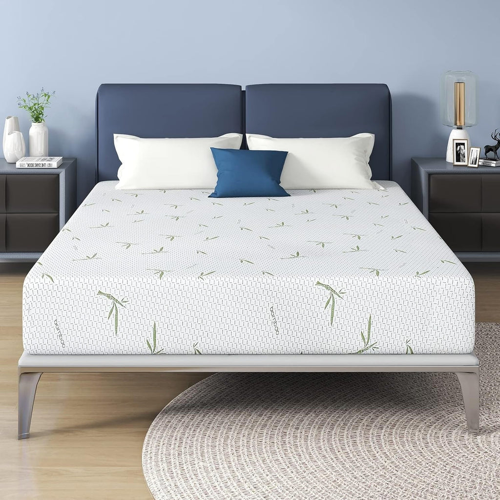 Matelas en mousse à mémoire de forme de 10 pouces en gel dans une boîte, soulageant la pression moyenne et isolant les mouvements