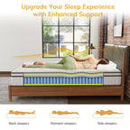 Matelas hybride en mousse et ressorts de 12 pouces, fermeté moyenne, soutien durable, lit dans une boîte
