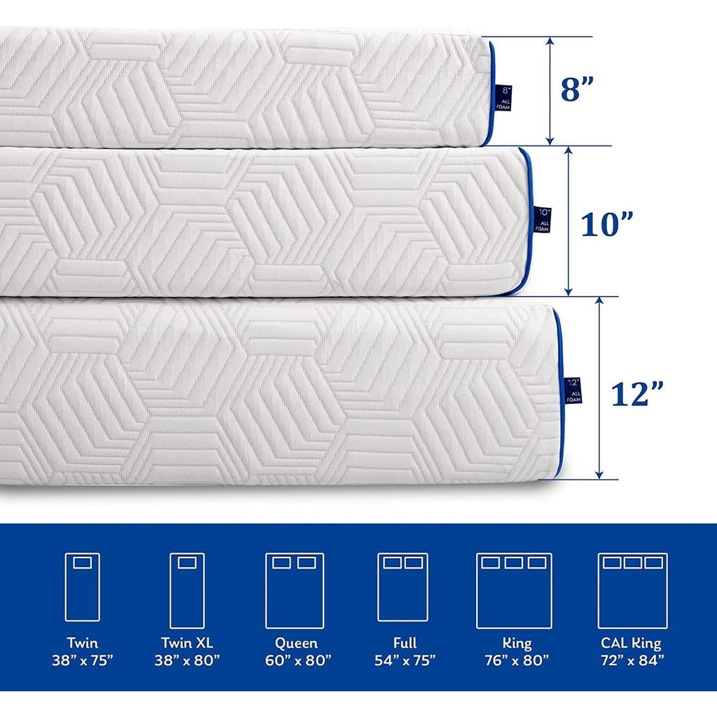 Matelas hybride en mousse et ressorts de 12 pouces, fermeté moyenne, soutien durable, lit dans une boîte