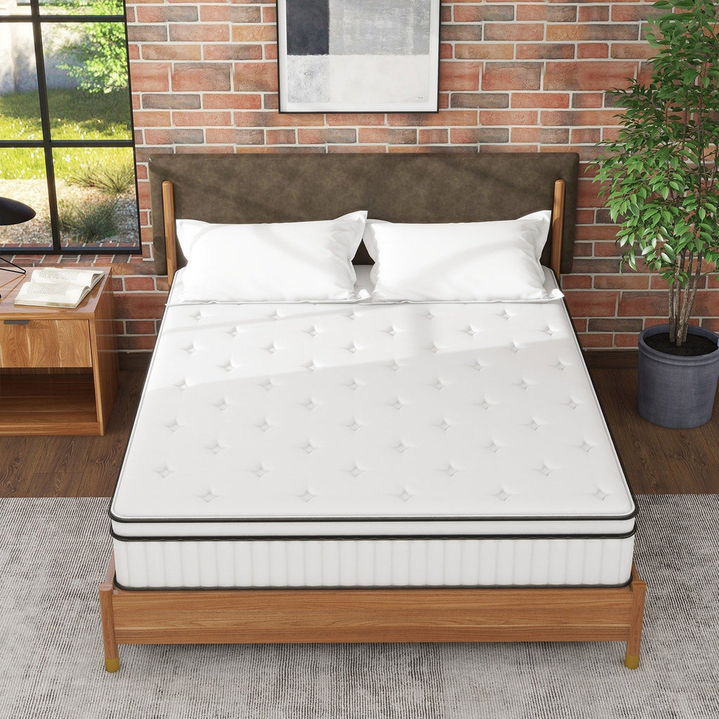 Matelas hybride en mousse et ressorts de 12 pouces, fermeté moyenne, soutien durable, lit dans une boîte